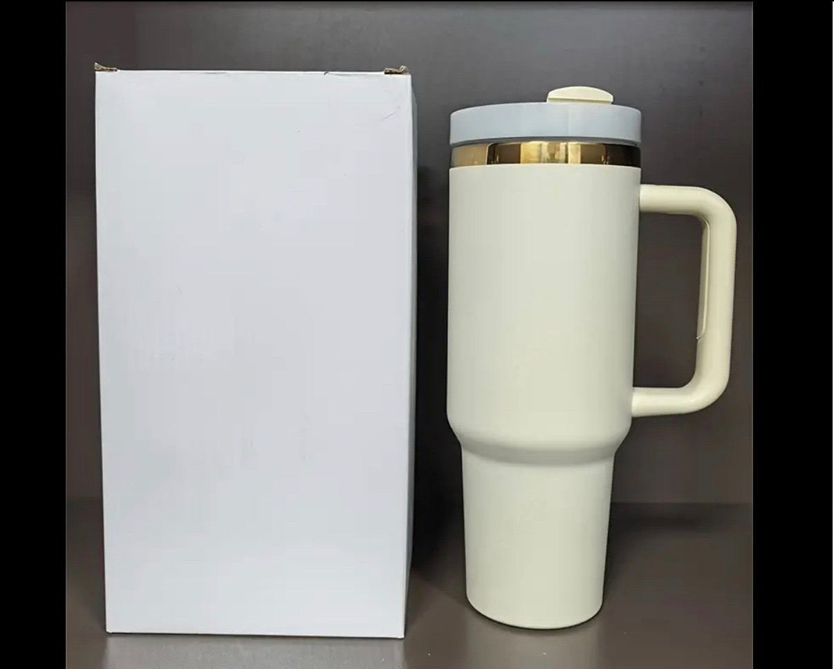 Creme & Gold Luxe Laser Engraved Tumbler